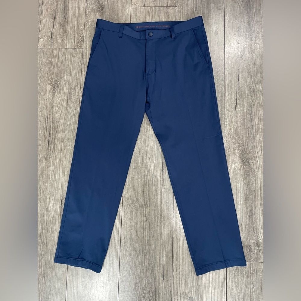 Rhone Commuter Pant Classic Straight Leg Men's Sz 33 Stretch Zip Pocket Blue